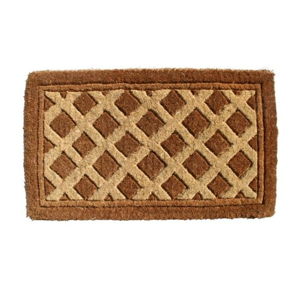 HomeRoots 573945 Rectangle 18 x 30 in. Brown Coir Outdoor Door Mat
