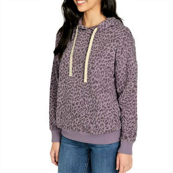Buffalo Women's Super Soft Hoody Pullover Size: S, Color: Iris Leopard
