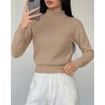 thumbnail image 2 of BTFBM Women’s Long Sleeve Sweaters Mock Neck Tops | Lightweight Knit Pullover Sweater,Basic Classic Daily Wear Fall Fashion,Winter Layer Clothes,Business Casual Outfits, 2 of 8