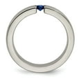 thumbnail image 2 of Edward Mirell Titanium Brushed Sapphire 4mm Band Size: 12; for Adults and Teens; for Women and Men, 2 of 8