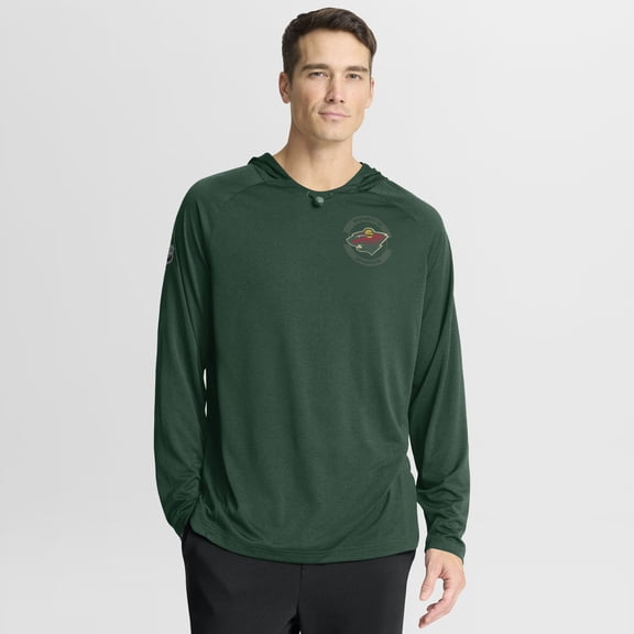 Men's Fanatics Green Minnesota Wild Authentic Pro Rink Raglan Hoodie