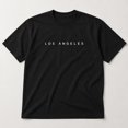 thumbnail image 3 of Men's Los Angeles Letter Print T-Shirt, Unisex Classic Fit Crewneck Tee, 3 of 9