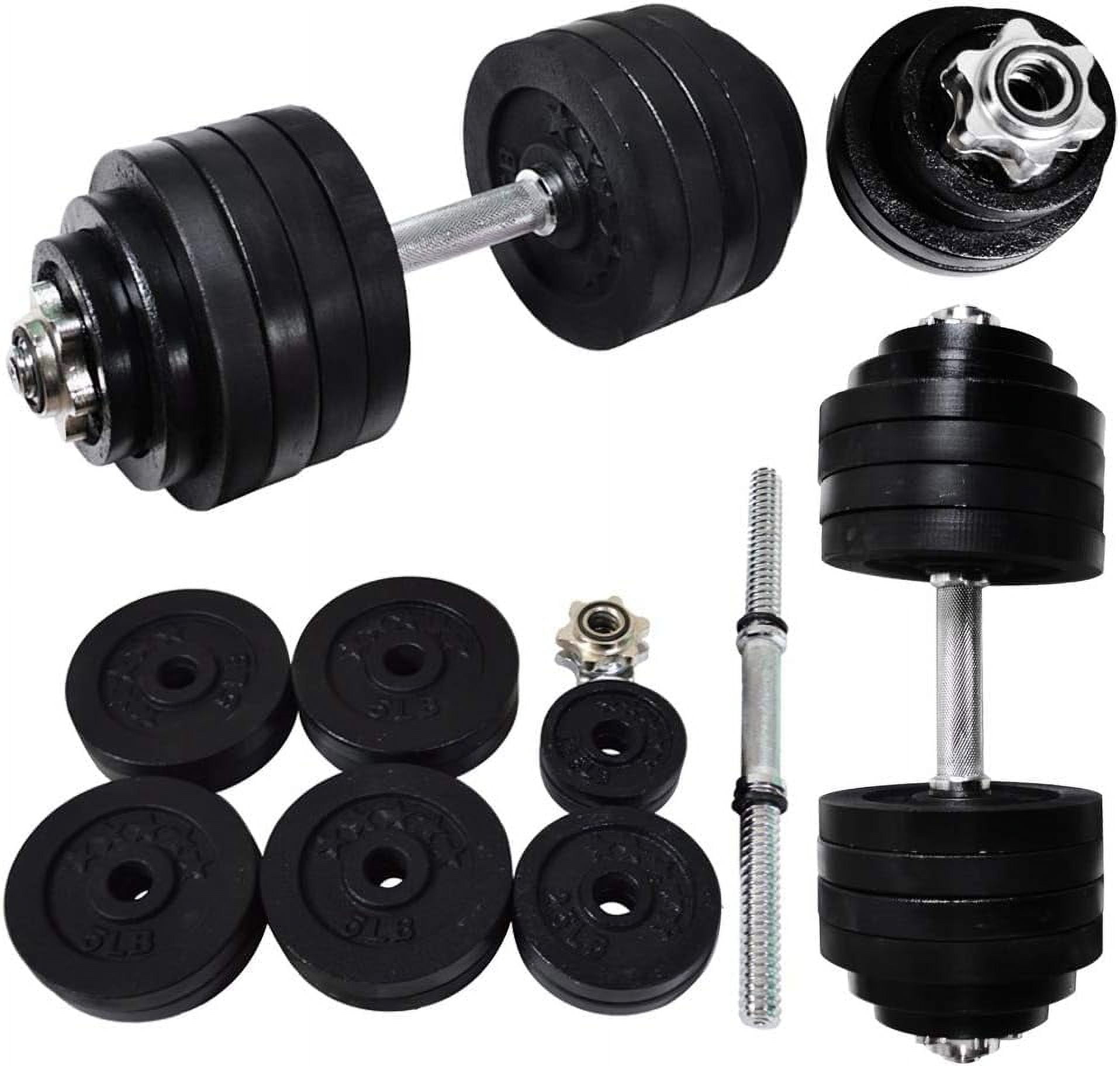 2 X 52.5Lb Adjustable Dumbbells Set 105Lb Chrome Handles Heavy