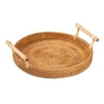 thumbnail image 2 of yuksok Panier Rond Fait Main Présentoir avec Poignée Organisateur de Garde-Manger Accessoires Photo 24cm, 2 of 9