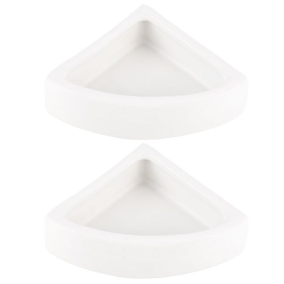 ifundom 2 Pcs Ceramics Thicken Bowl Reptile Food Water Storage Basin Lizard Feeder Anti-escape Feeding Bowl Food Dish (White, Medium Triangle)