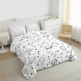 thumbnail image 4 of Manfei Outer Space Teen Bedding Comforter Set, White Black Stars Galaxy Twin Comforter Sets, Starry Sky Planet Reversible Bedding Set, Luxury Bedroom Decor, 2 Pieces, 4 of 9