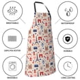 thumbnail image 5 of Pofeuu Paris Print Waterproof Apron with Pockets Adjustable Cooking Aprons Kitchen Bib for Baking Household Cleaning, 5 of 8