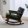 thumbnail image 5 of Rocking Chair, PAPROOS Velvet Upholstered Rocker Chair, Glider Rocker Accent Chair with Cushion, Rocking Chair for Nursery, Armchair Reading Chair for Living Room Bedroom, Green, 5 of 11