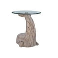 thumbnail image 4 of Linon Mabry Whale Sculptured Resin & Glass Top Rustic Accent Table in Driftwood, 4 of 11