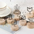 thumbnail image 6 of Visland 3PCS Cute Table Card Memo Holder Stand, Photo Clips Holder Desk Stand for Memo Paper Note Monmory Photo Christmas Wedding Number Card Display with Wood Base, 6 of 7