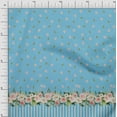 thumbnail image 1 of Soimoi Blue Satin Silk Fabric Dot & Floral Panel Print Fabric by Yard 42 Inch Wide, 1 of 3