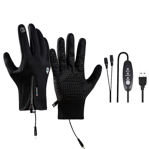 BinKFF Heated Gloves Liners for Men Women, Rechargeable Hand Warmer Heating Gloves with Touchscreen, Electric Heated Ski Glove for Winter Outdoor Work Hunting Motorcycle Hiking