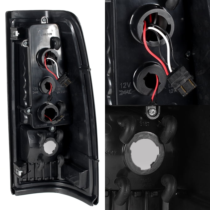 AKKON - For Chevy Silverado Sierra LED Smoked Tail Lights Replacement + Smoke LED 3rd Brake Cargo Light Lamp