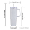 thumbnail image 2 of Vaso con agarradera Textura diamante doble pared 1000 ml con popote Transparente, 2 of 6