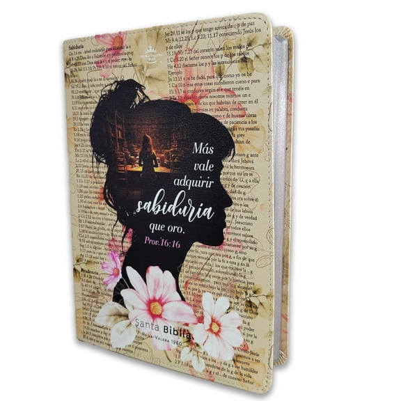 RVR60 Biblia Letra Gigante con Canto Plateado Imitación Piel - Sabiduría