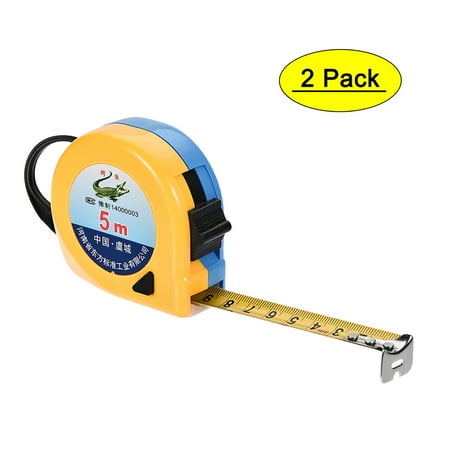

5 Meter 16 Feet Retractable Metric Plastic Round Case Tape Measure 2 Pack