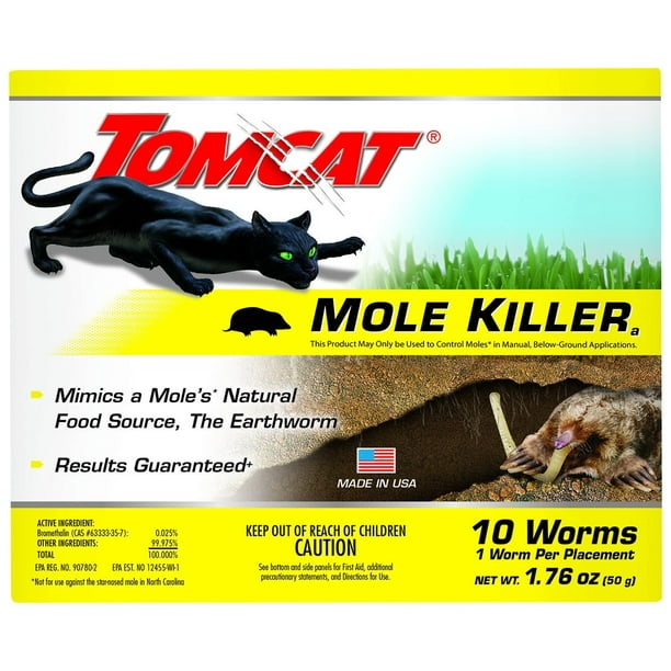 Mole Killer Worm Bait Box Mimics A Mole S Natural Food Source The Earthworm By Tomcat Walmart Com Walmart Com