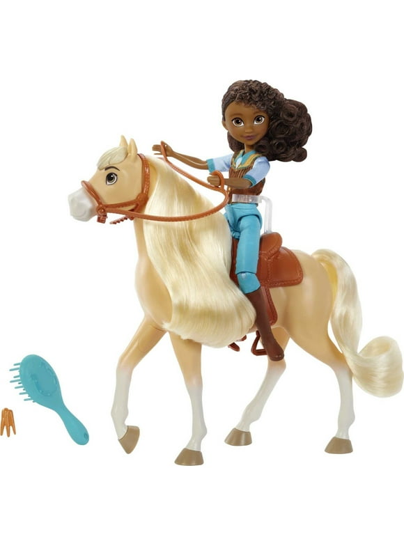Spirit Pru Doll (7 in) with Fashion Top, Treats, Brush & Chica Linda Horse (8 in), Soft Mane & Tail, 3 & Up