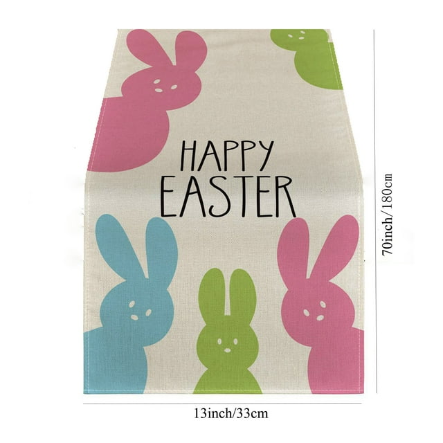 EGNMCR Décorations de Pâques pour la Maison, Tapis de Dîner Lapin de Pâques, Napperon Imprimé de Pâques, Serviette de Table
