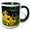Black/White, variant on 3drose, Fire Colored Black-eye Susans, 15oz Two-tone Red Mug