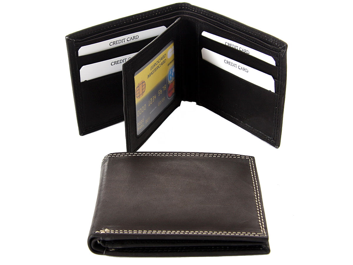 Leather man's wallet 9 Credit Card detachable 2 ID 2 Billfold FIZA NY New in Box 
