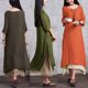 thumbnail image 5 of El vestido de la vendimia de las nuevas mujeres del vestido dividió los vestidos largos flojos ocasi Tomshoo Café/4XL, 5 of 7