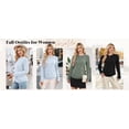 thumbnail image 6 of Ronuti Womens Sweaters Long Sleeve Shirts Fall Fashion 2026 Trendy Tops Ruched Outfits Winter Clothing Green Shirts, 6 of 8