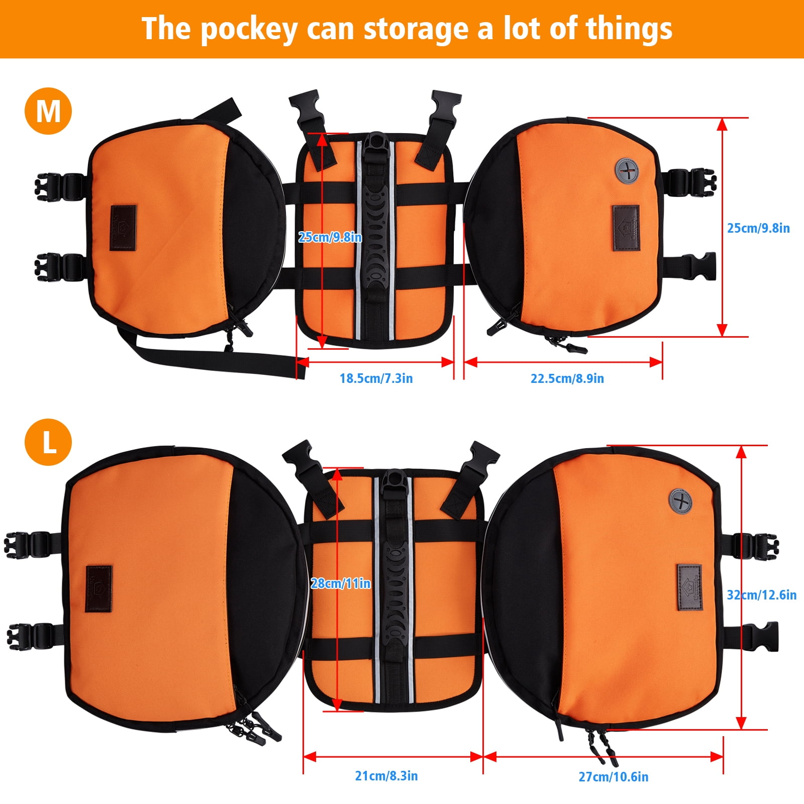 Ownpets Large Size Dog Backpack for Dogs with Adjustable Strap Waterproof and Lightweight Dog Saddle Bag, Dog Pack Hound for Camping Traveling and Hiking