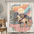 thumbnail image 2 of Western Cowgirl Shower Curtains, Vintage Country Western Girl Shower Curtains for Bathroom, Cowgirl Decor for Teen Girls, Cowgirl for Women Fabric Shower Curtain with Hooks, 70X84IN, 2 of 5