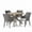 Gray, variant on GDF Studio Linsey Outdoor Acacia Wood and Wicker 5 Piece Dining Set with Cushion, Gray