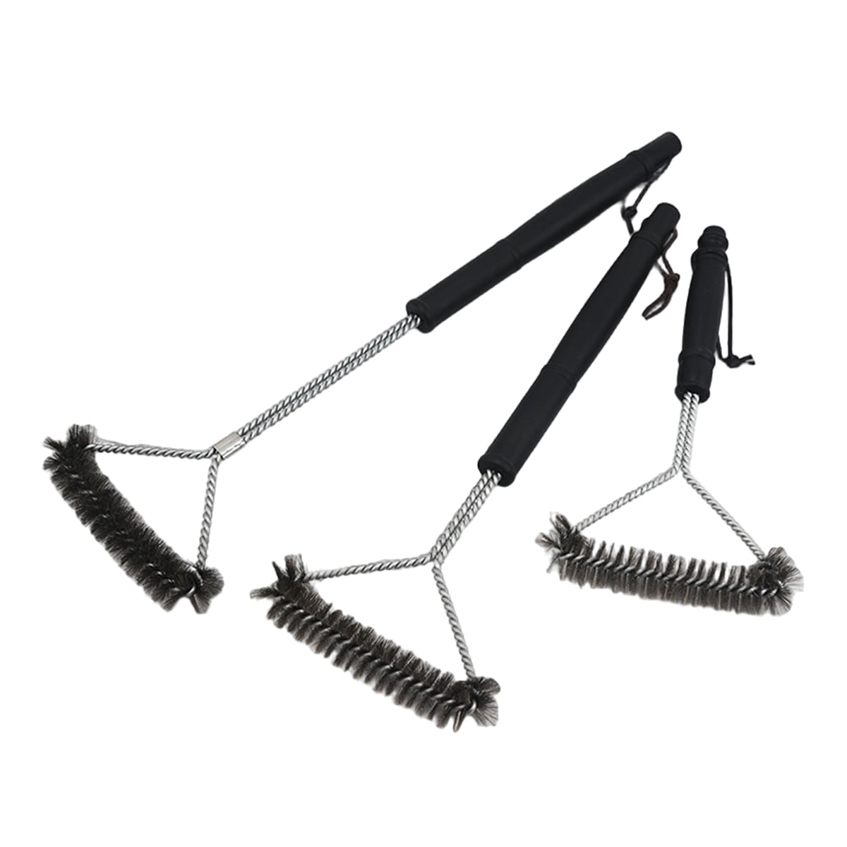 3 Pack Stainless Steel BBQ Grill Cleaning Brush with PP Handle, Heavy Duty Scraper for Grill Grate, Griddle, Oven Rack – Outdoor Home Barbecue Tool