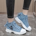thumbnail image 3 of Dakaela Women's High Top Fashion Sneakers Lightweight Platform Non Slip Walking Running Shoes Arch Support Casual Denim Canvas Shoes,Blue 7, 3 of 8