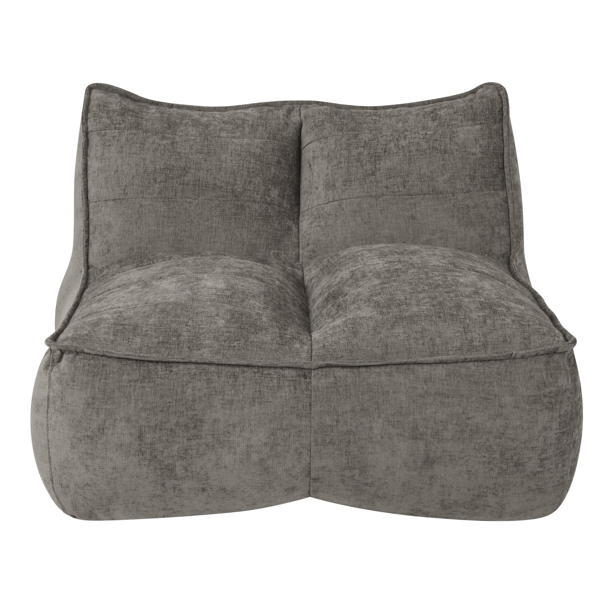 Leumius Cozy Fluffy Cloud Lazy Sofa, 2-Seater Corduroy Bean Bag Lounge Chair, Lightweight Single-Seat Couch for Living Room, Bedroom, Dorm Room, Office & Small Spaces,Dark Brown