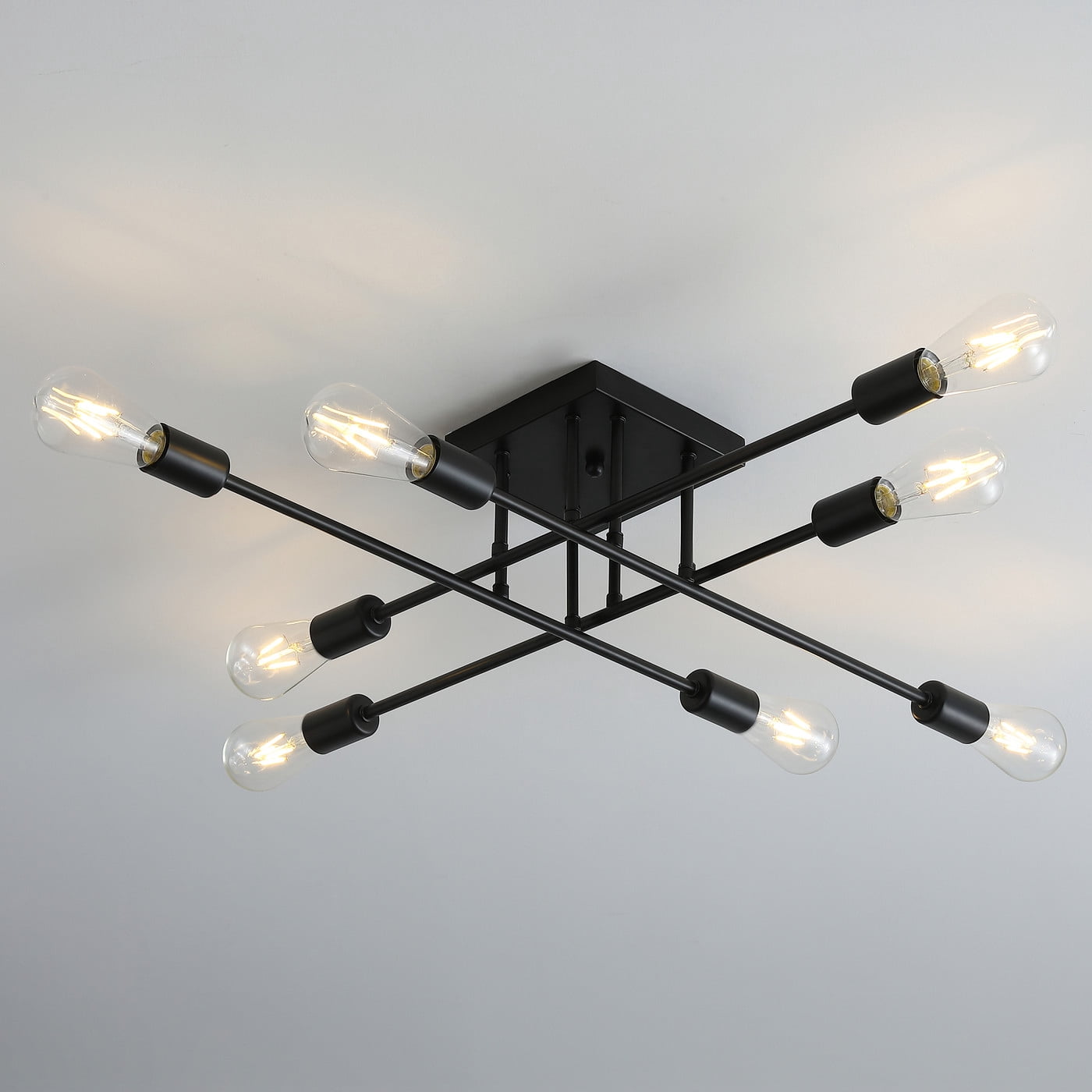 Aiwen 8-light Sputnik Semi-flush Mount Ceiling Lamp Modern Chandelier Lamp Fixture