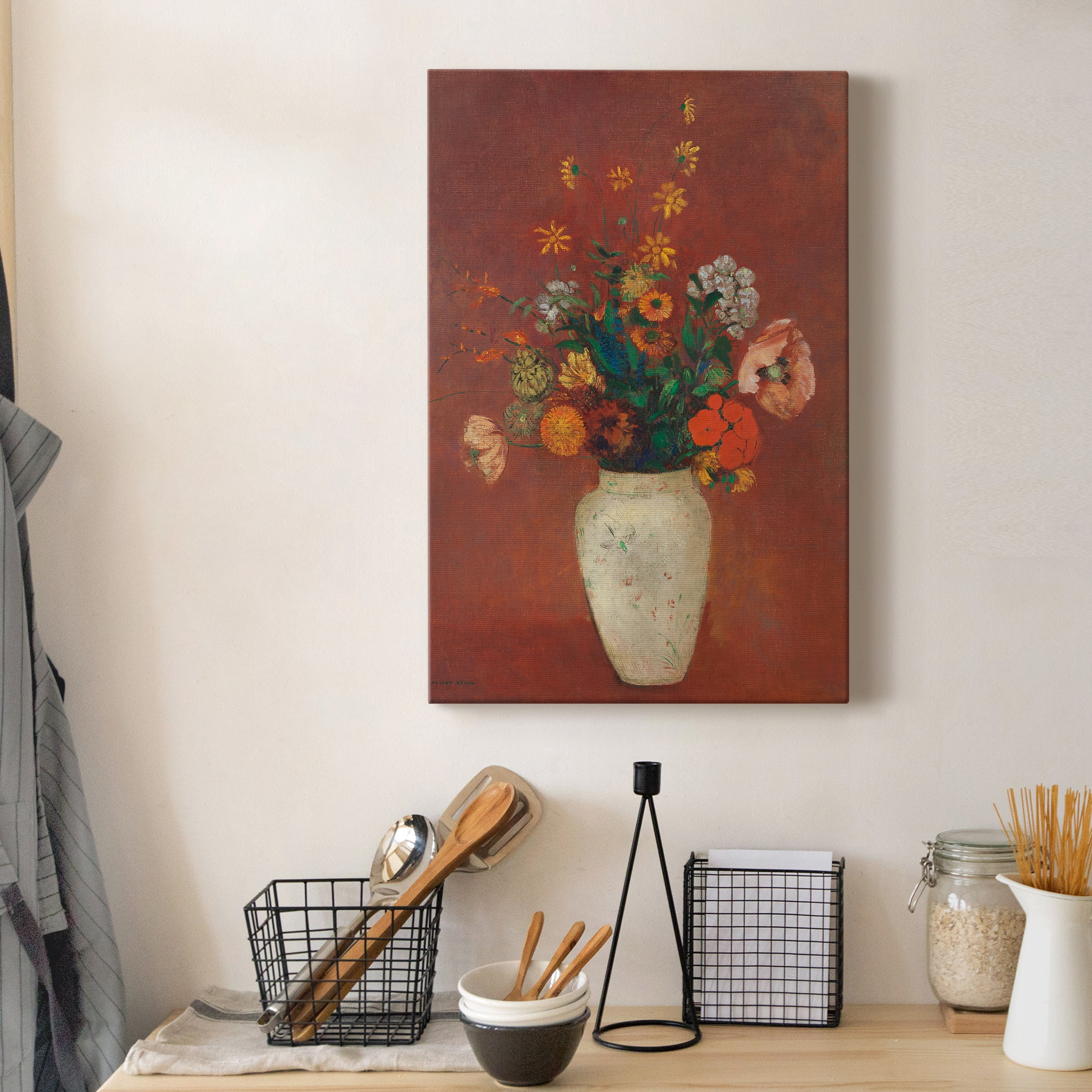 Bouquet in a Chinese Vase Premium Gallery Wrapped Canvas - Ready to Hang - 40 x 60