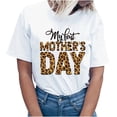 thumbnail image 1 of Camisetas estampadas con cuello redondo para el día de la madre para mujer Camisetas estampadas Camiseta de manga corta Blusa Tops Fridja bn3397, 1 of 7