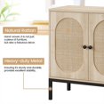 thumbnail image 6 of Whizmax Rattan Storage Cabinet with Doors and Shelves, Accent Cabinet Sideboard, Wood Console Cabinet with Storage Entryway Cabinet for Living Room, Dining Room, Hallway,Natural, 6 of 8