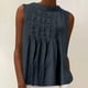 thumbnail image 2 of Camiseta para mujer,Blusa de lino para mujer, blusa plisada con cuello en V, mezcla de algodón y lino, camiseta holgada de manga larga para uso informal, sopatenor, 2 of 9