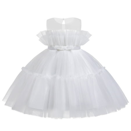 

Baby Toddler 15Y Kids Bow Party Princess Clothes Dress Tulle Girls Patchwork Girls Dresses