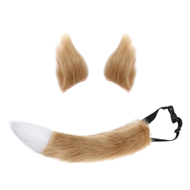 de accesorios para cosplay de cola de orejas, disfraces de imitación de algodón interior con pinza para el pelo para color camello1 jinwen Disfraces de cosplay de orejas de