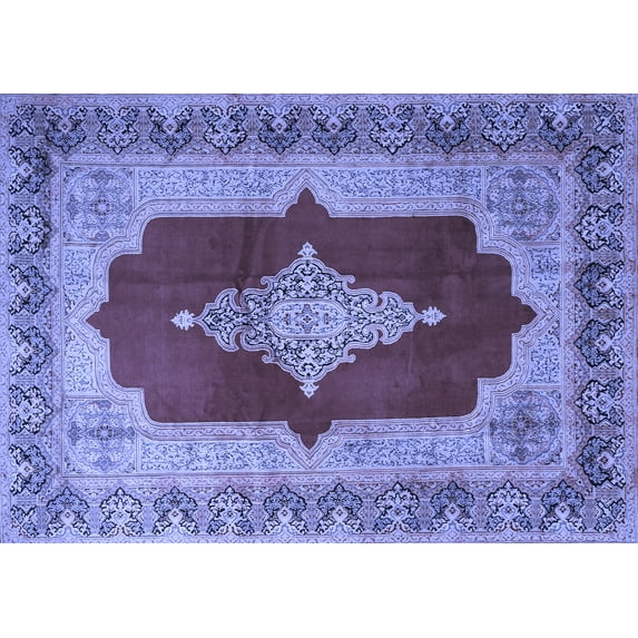Ahgly Company Indoor Rectangle Medallion Blue Traditional Area Rugs, 4' x 6'