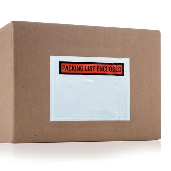 The Boxery Clear Adhesive Backloading (Panel Face) Packing List Enclosed Envelopes, 4 1/2x5 1/2", 1000 Count