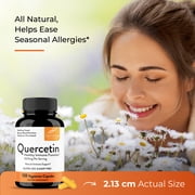 Quercetin 500mg Vegetarian Capsules 120 Count | 1000mg Per Serving of 2 Capsules, Immune Support Supplements For Respiratory Cellular Health & Seasonal Allergies | Quercitin for Men & Women Immunity