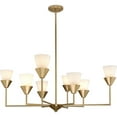 thumbnail image 4 of Progress Lighting Pinellas 8-Light Chandelier Softgold Finish Opal Glass Shades, 4 of 14