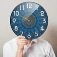 thumbnail image 4 of Dreamtimes Vintage Mandala Pattren Round Wall Clock, 10 Inch Silent Battery Operated Quartz Analog Quiet Desk Clock for Home,Office,School, 4 of 7