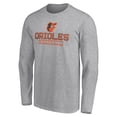 thumbnail image 2 of Men's Gray Baltimore Orioles Evanston Stencil Long Sleeve T-Shirt, 2 of 3