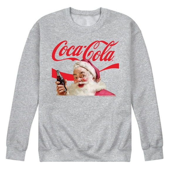 Coca-Cola - Santa Closeup - Men's Long Sleeve Crew Fleece Sweatshirt