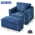 thumbnail image 2 of Jamdok Foam Bean Bag Chair with Ottoman,No Assembly Required,Modern Accent Chair,Single Sofa Lounge, Comfortable Arm Chair for Living Room,Bedroom,Home Office, 2 of 10