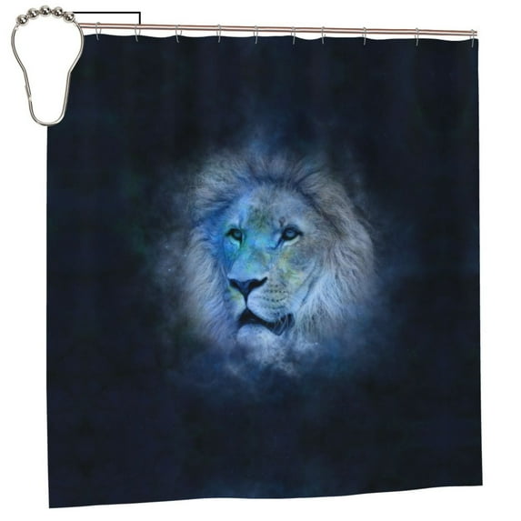 XMXY Leo Lion Astrology Long Shower Curtains, Waterproof Weighted Thick Bathroom Curtain with 12 Iron Hook, 72x72 Inch