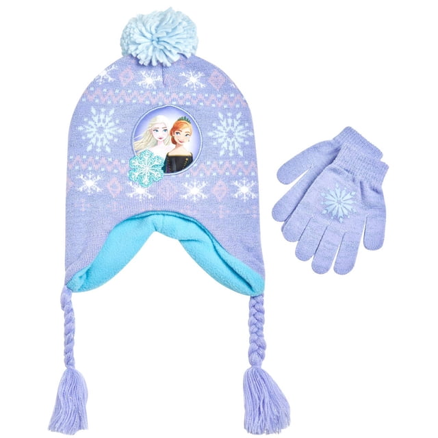 Set de gorro y guantes de invierno Disney Frozen para niñas de 4 a 7 años